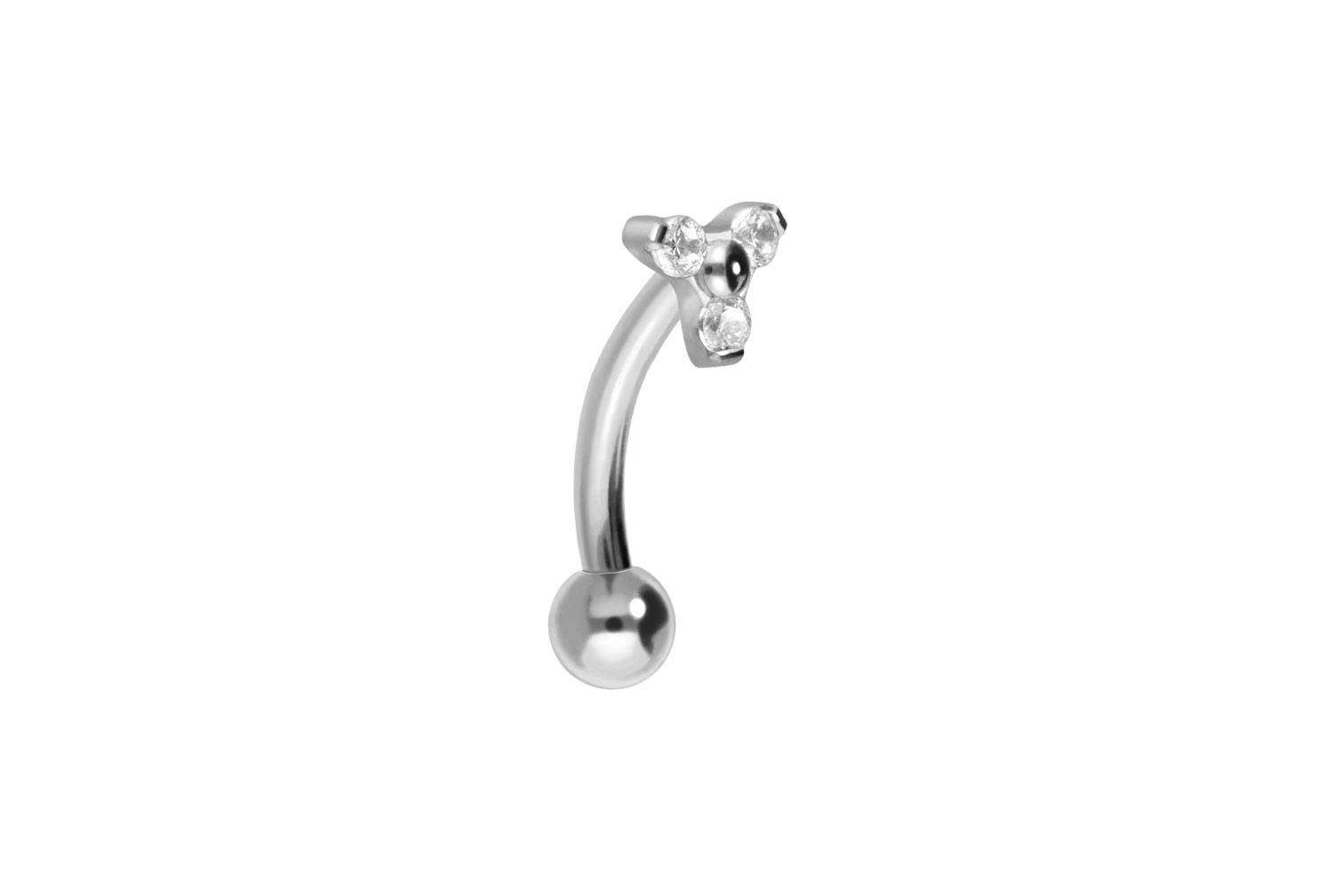 Titan Piercing Banane mit Push Fit KRISTALLBLUME